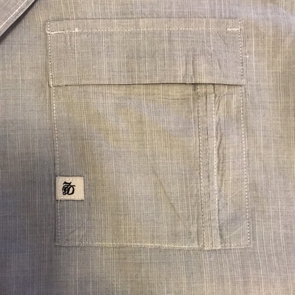 Metallic Grey/Blue 7 Diamonds Button Up Shirt - Picture 6 of 7